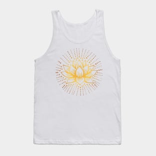 White Golden Lotus Mandala Tank Top